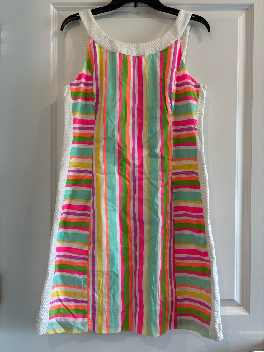 Lilly Pulitzer Sleeveless Striped Mini Dress Pink, Green, Yellow, Orange, & Aqua